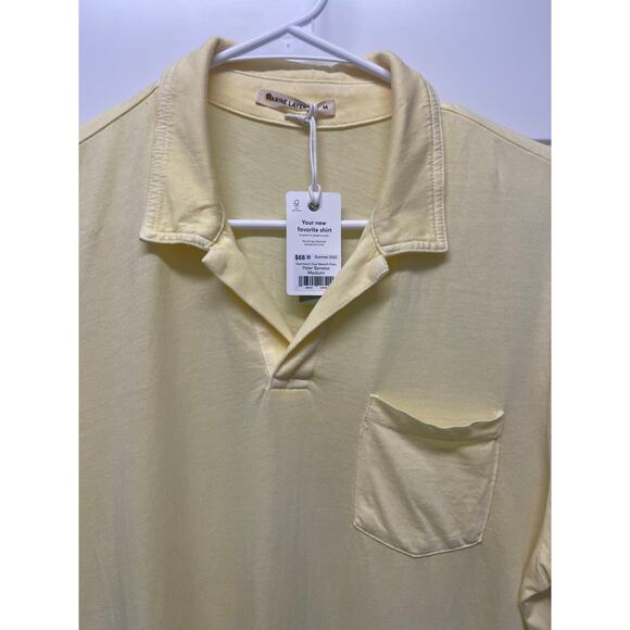 Marine Layer Men's Garment Dye Resort Polo Paler Banana Size medium - Picture 3 of 8